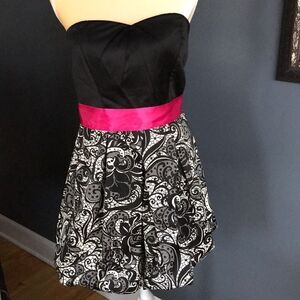 Ruby rox solid black bodice/print skirt mini, 11